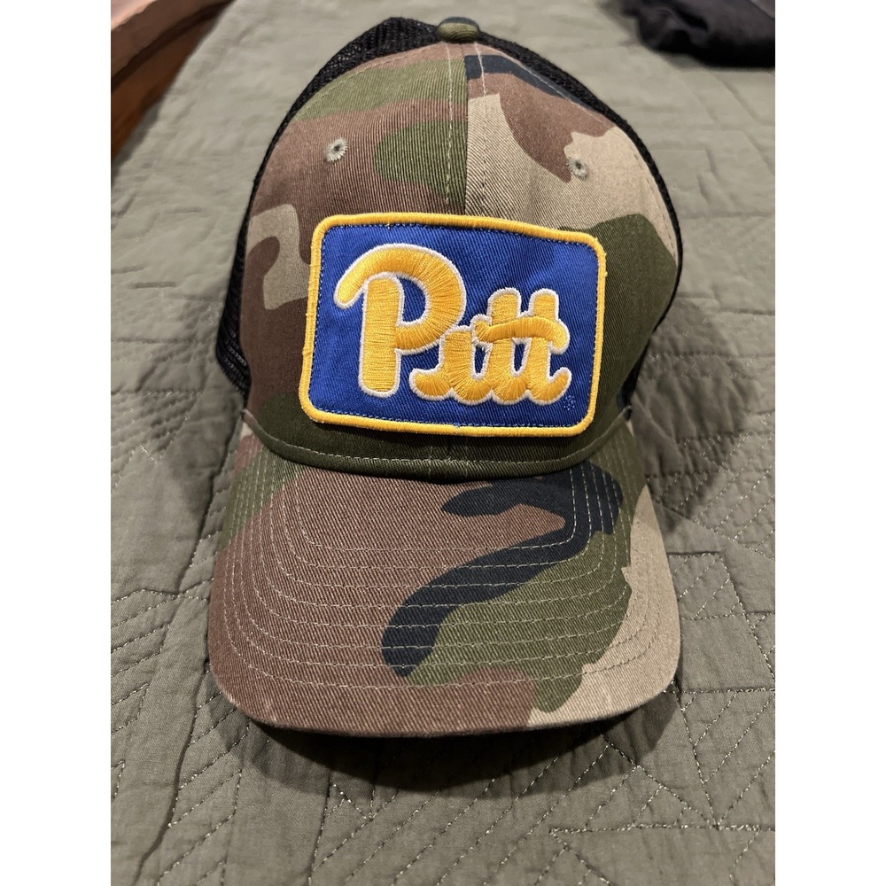 Nike university of pittsburgh Trucker Style Snap Back Hat Camo And Black